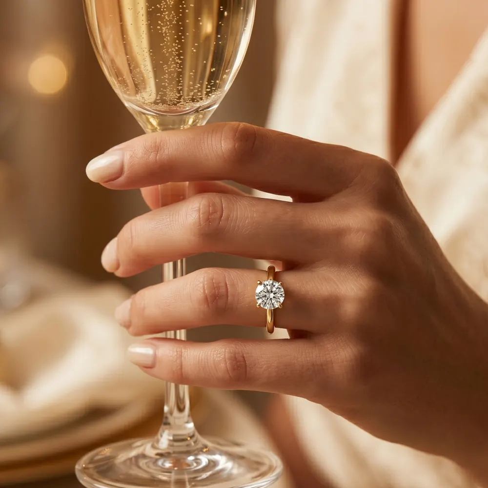Women's gold and diamond ring by Aurea.