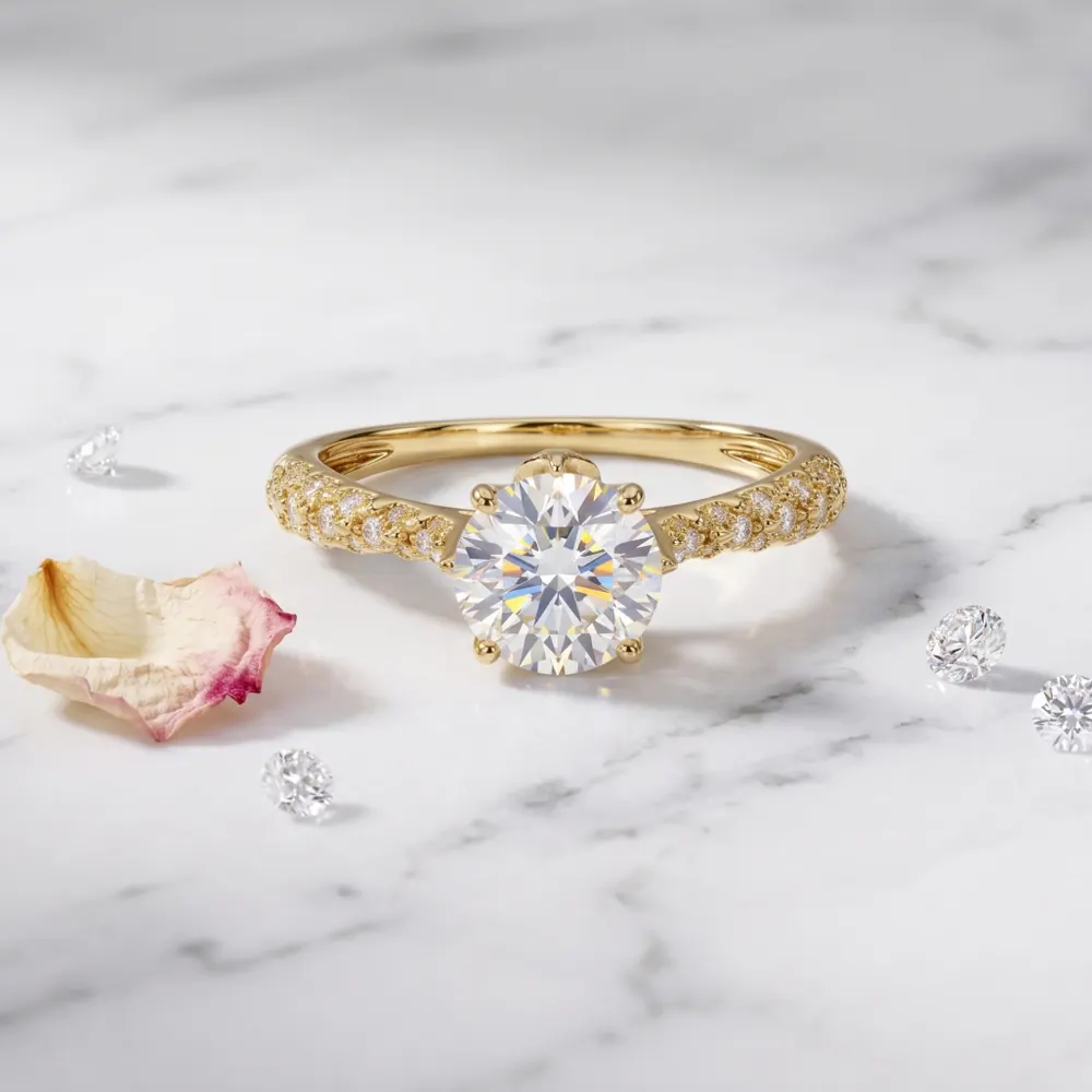 Women's gold and diamond ring by Aurea.