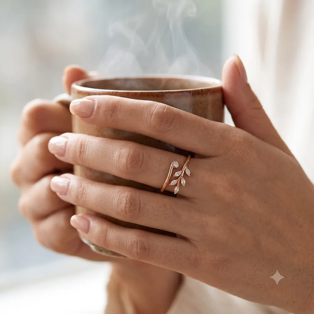 Women's gold and diamond ring by Aurea.