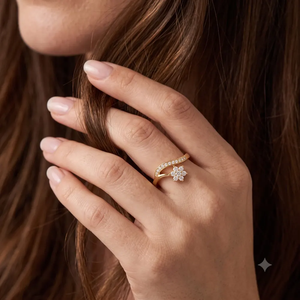 Women's gold and diamond ring by Aurea.