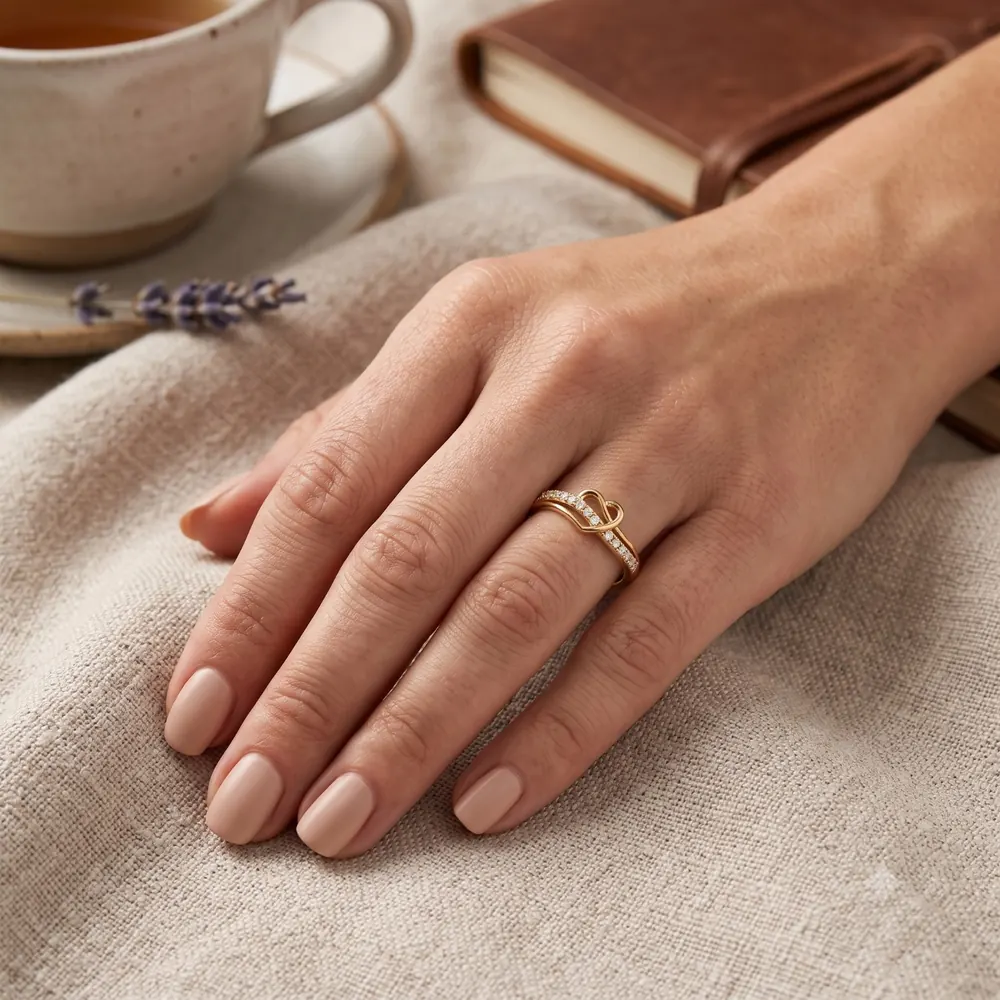 Women's gold and diamond ring by Aurea.
